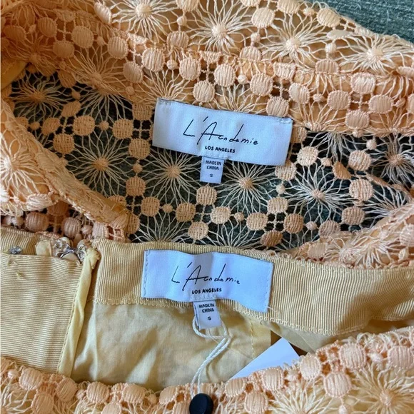 Floral Lace Top and Skirt Set in OrangeYellow - Picture 7 of 7